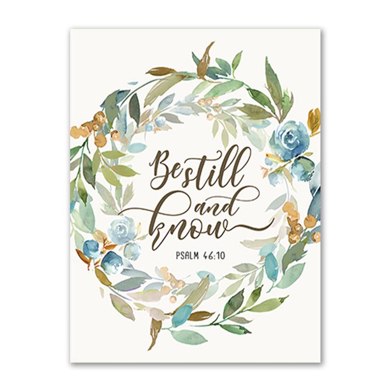 Kwiatowe plakaty akwarela ścienna drukowany obraz werset biblijny płótno sztuka chrześcijańska bóg cytat obraz na płótnie obraz pokój dziecięcy Home Decor