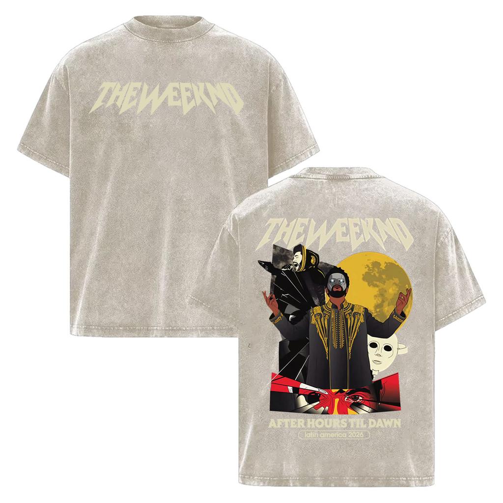 The Weeknd "one of The Girls" Letters Print T-Shirt Men Women Hip Hop Vintage Washed T-shirts High Quality Casual Cotton T Shirt