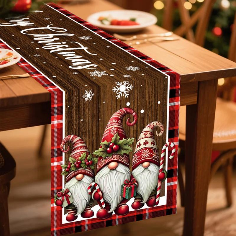 Christmas Gnome Table Runner Christmas Decorations for Home 2026 Cristmas Table Cover Navidad Noel Gift New Year 2026 Tablecloth