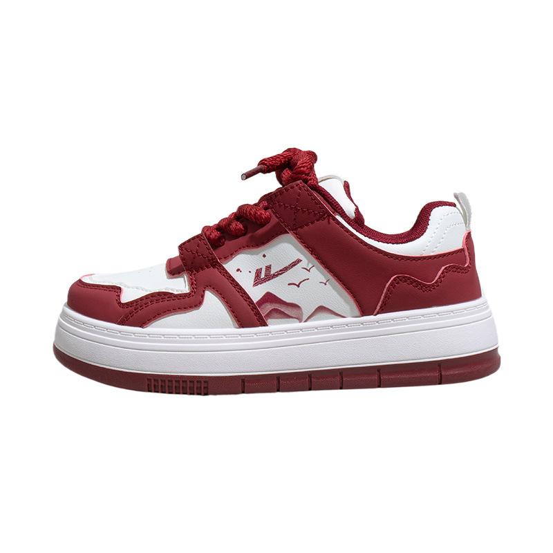 Landscape painting thick rope lace platform shoes design sense four seasons board shoes outdoor feet small casual shoes women