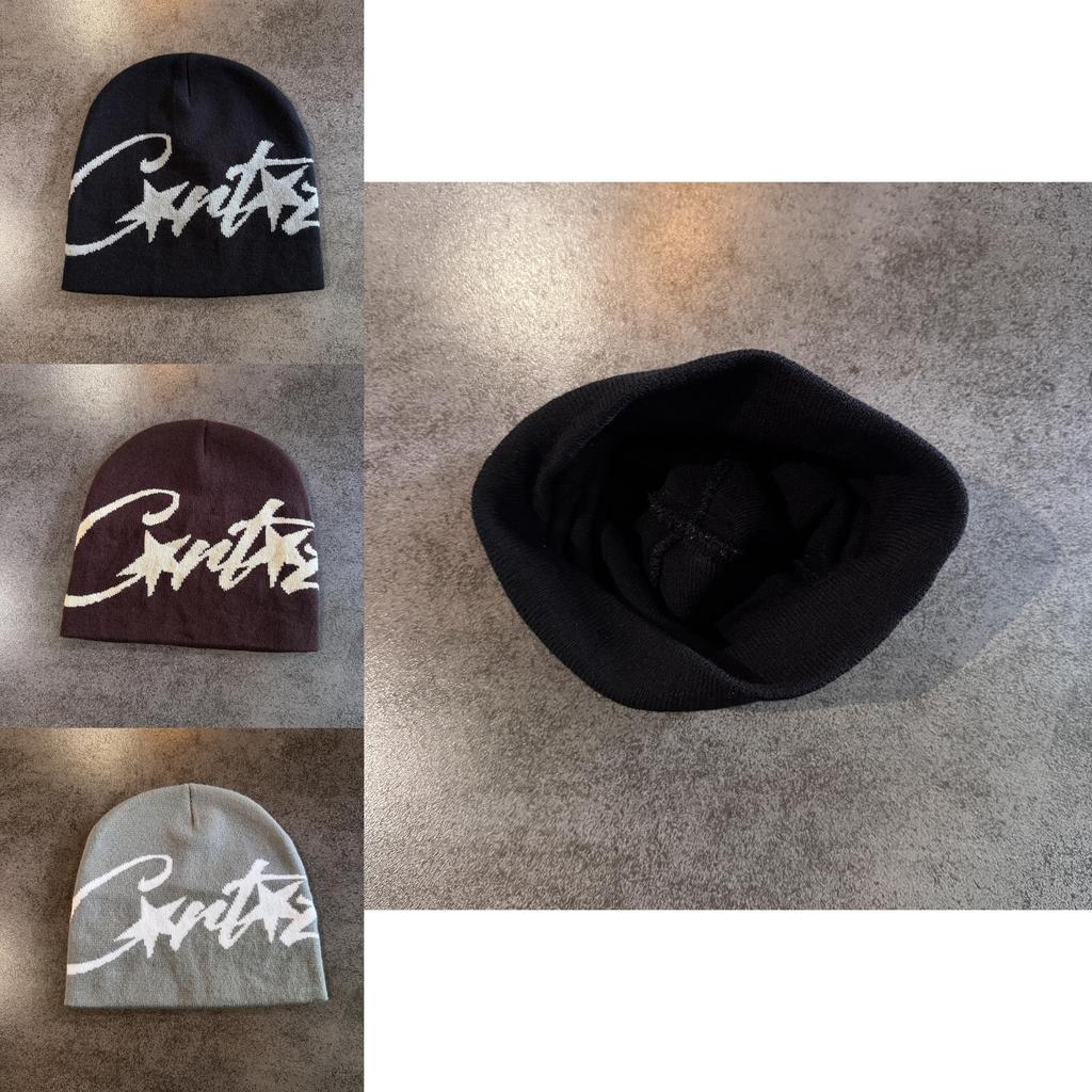American Streetwear Knit Hat With Star Pattern For Men Women Warm Winter Season