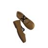 Leather Niche Round Head Cross Elastic Band Flat Ballet Shoes Mary Jane Shoes Women's Summer and Autumn 2025 Single Shoes