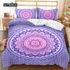 Bohemian Style Mandala Bed Cover Queen Size Size Tie Dye Spiral Bed Cover Hippie Boho Bed Ensemble Exotic Floral Premium Polyester Qulit Cover