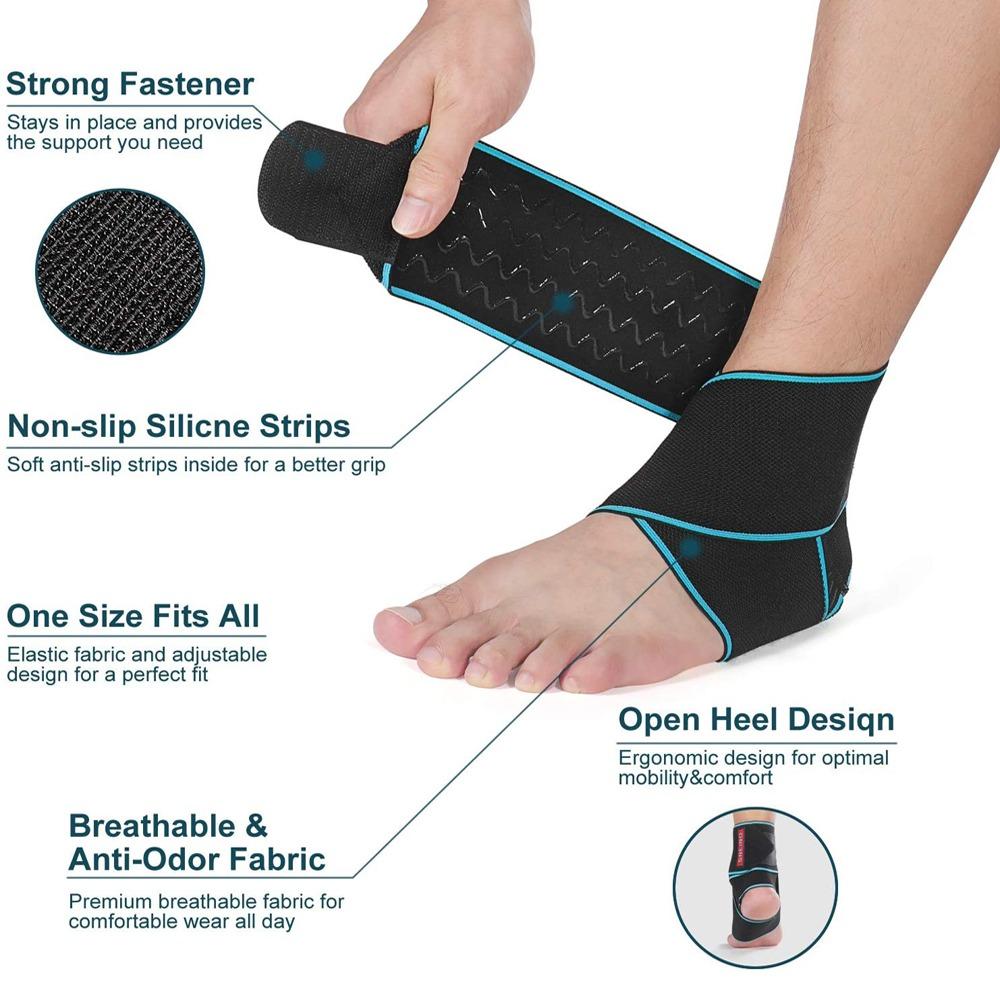 Elastic Fitness Ankle Bandage Adjustable Ankle Strain Wraps Bandages  for Outdoor Sports Fitness