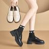 Solid Black White Soft Leather Oxfords Women Shoes Flats Slip-on British Style Ladies Work Office Loafers