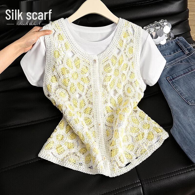 Women s Fashion Hollow-Out Layered Vest One Size
