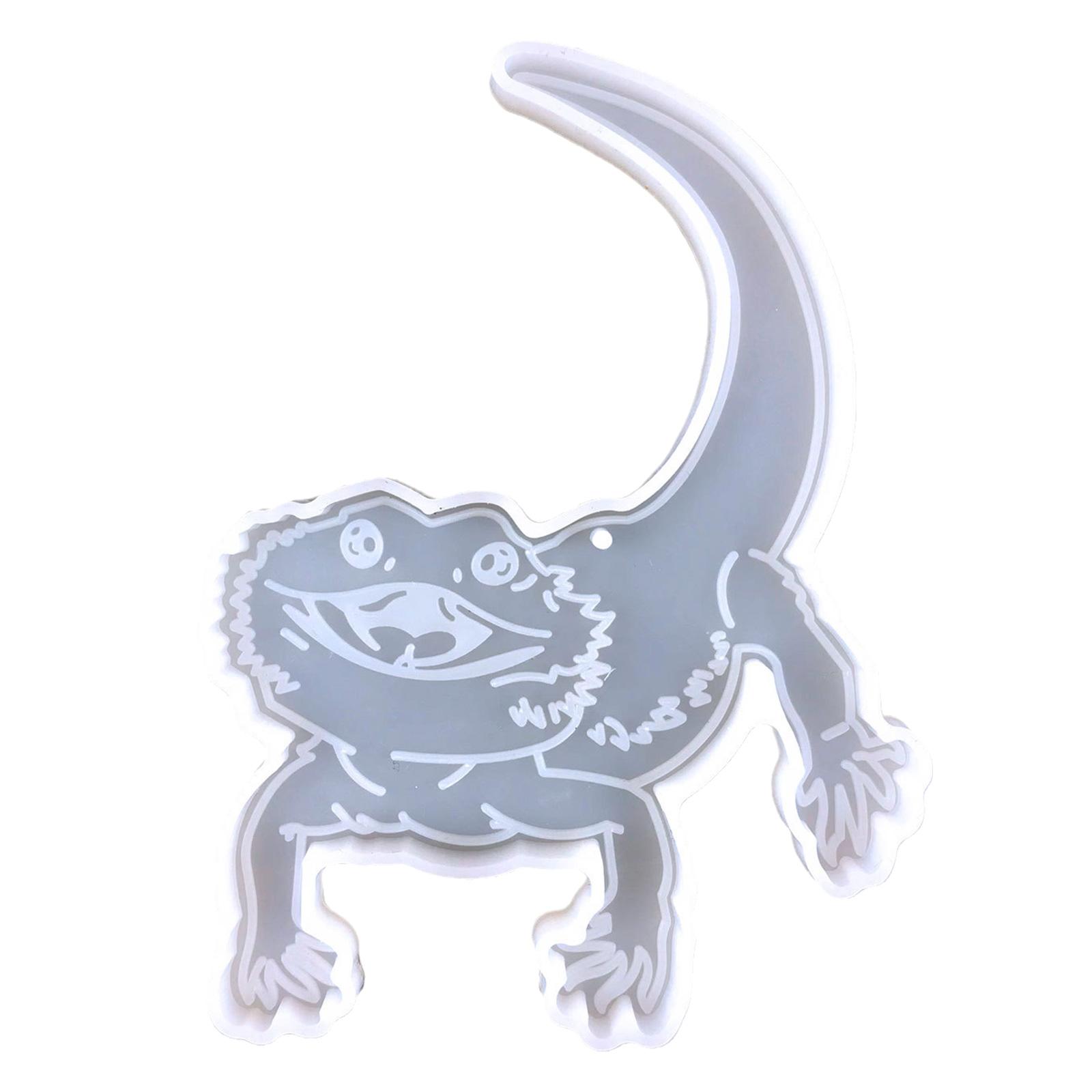 Epoxy Resin Molds Animal Keychain Mold Lizard Shape Silicone Mold for DIY Craft 1 чистый