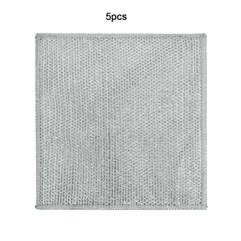 Multifunctional Non Scratch Wire Dishcloth Kitchen Stove Dish Washing Mesh Cleaning Cloth Decontaminate Daily Cleaning Cloths