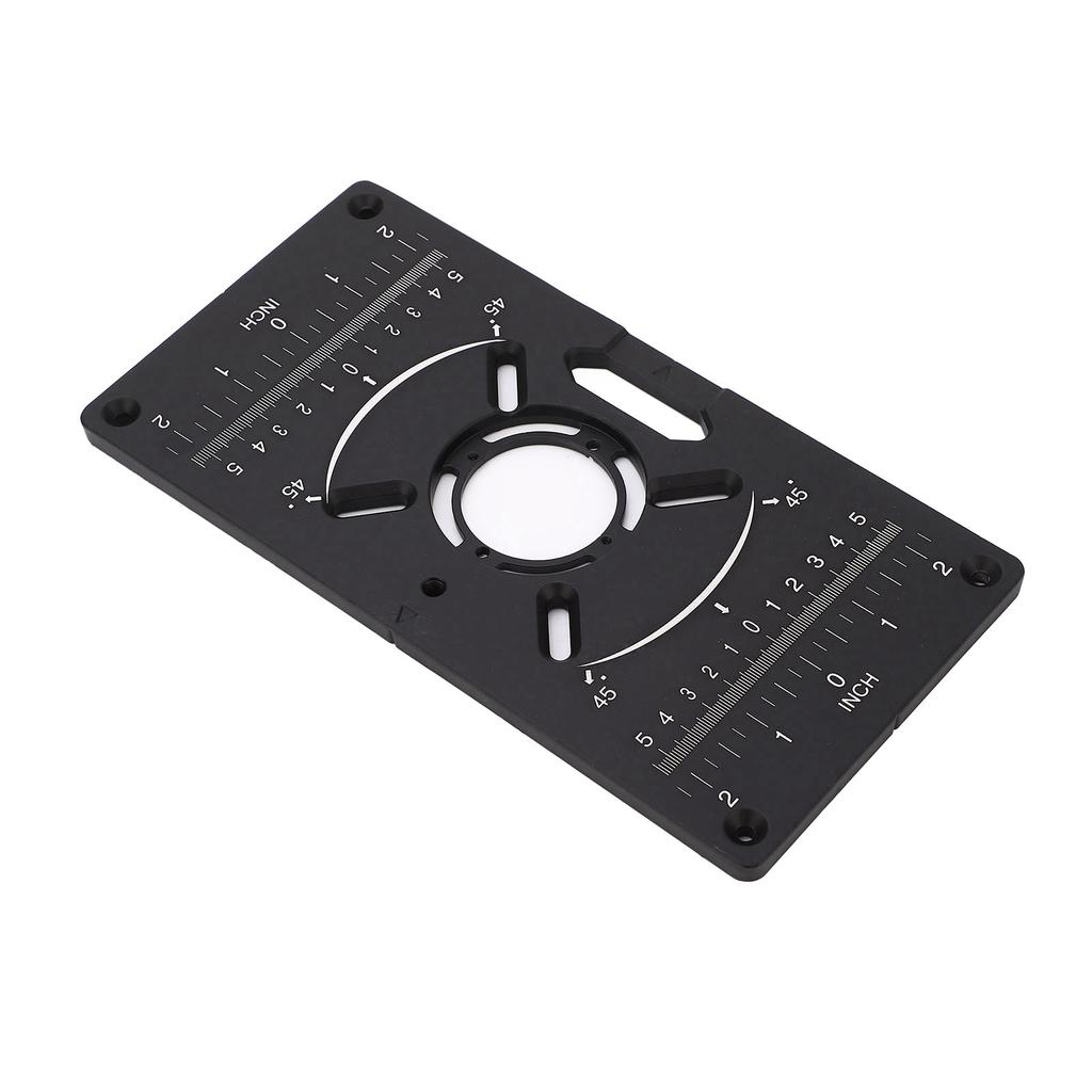 Router Plate Aluminum Alloy Router Table Insert Plate Trimming Machine Flip Board Black