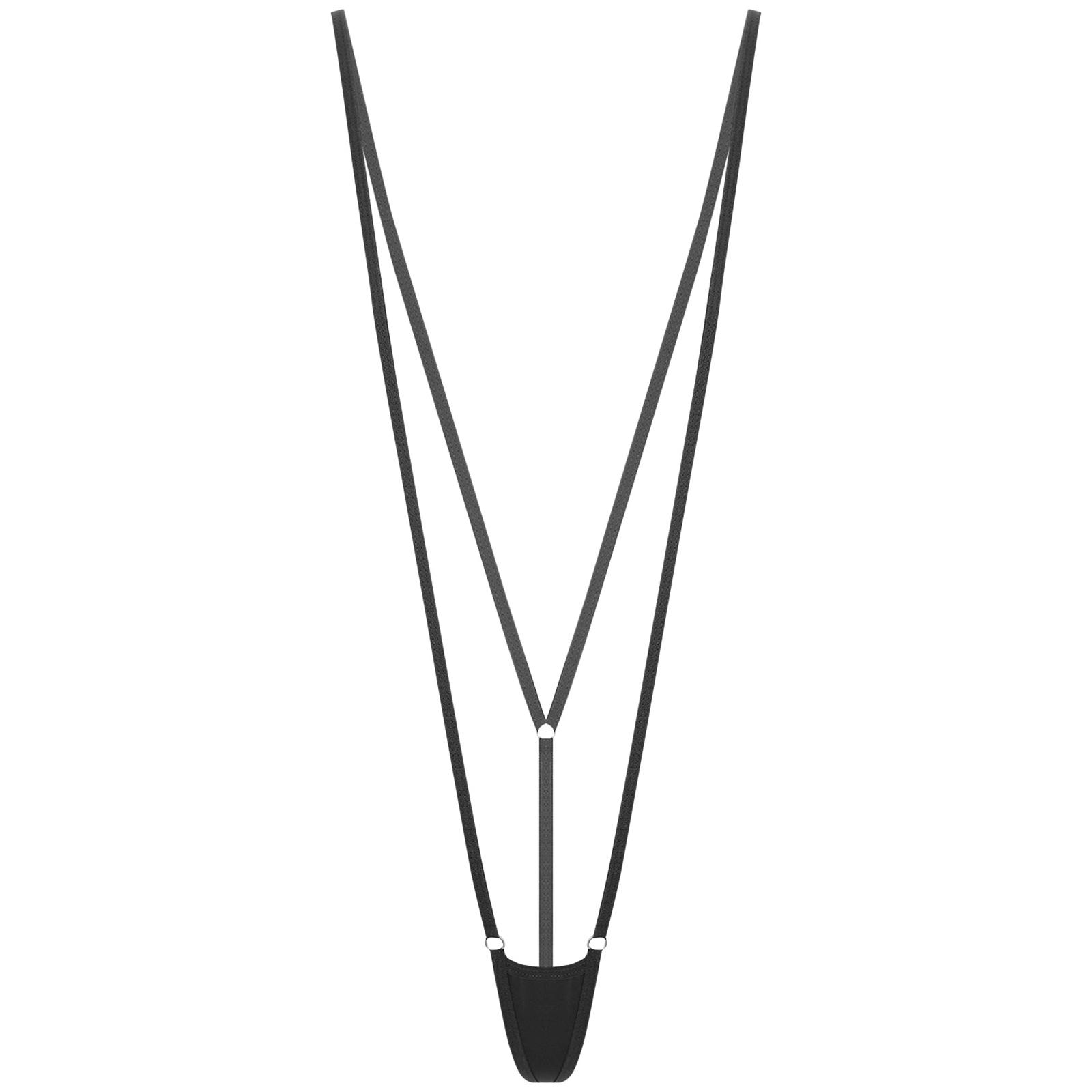 

Жіночий прозорий мікро-монокіні з відкритою спиною та стрінгами, купальник One Size чорний