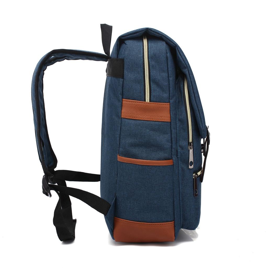 Luxurious Durable Canvas Leather Travel Backpack With Comfortable Shoulder Strap