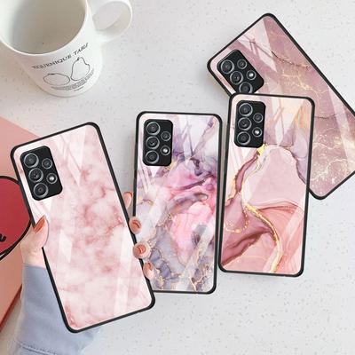 Marble Pattern Luxury Glass Case For Samsung Galaxy A52 A71 A50 A51 A70 A21s A31 A72 A10 A12 A30 A22 5G Phone Cover
