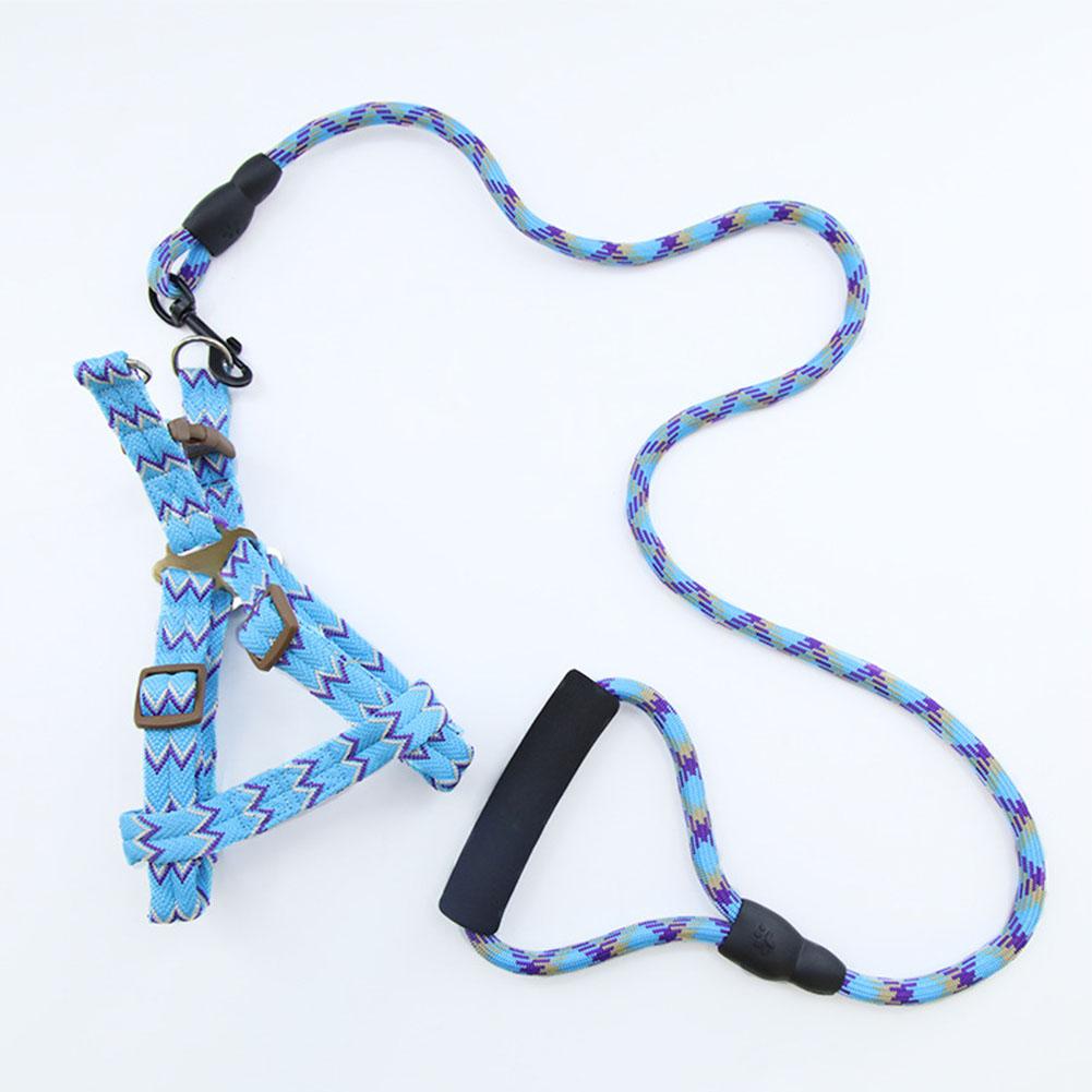 Pet Dog Collars Harnesses   Small Large Dog Supplies(Blue0.6*120cm)