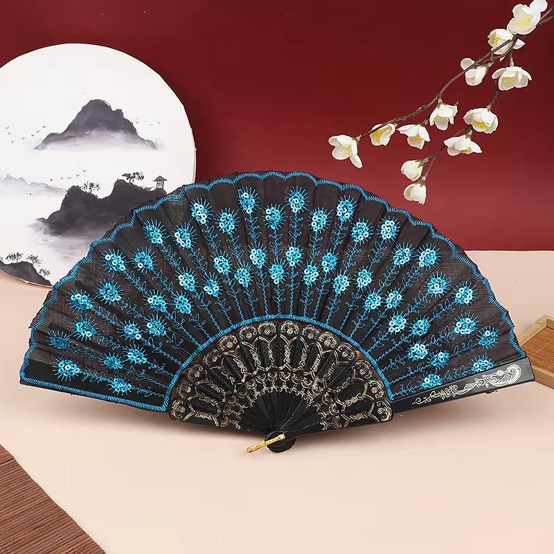 1PC Vibrant Colors Dance Performances Peacock Elegant Temperament Folding Durable Exquisite Gifts Decorated Dance Prop
