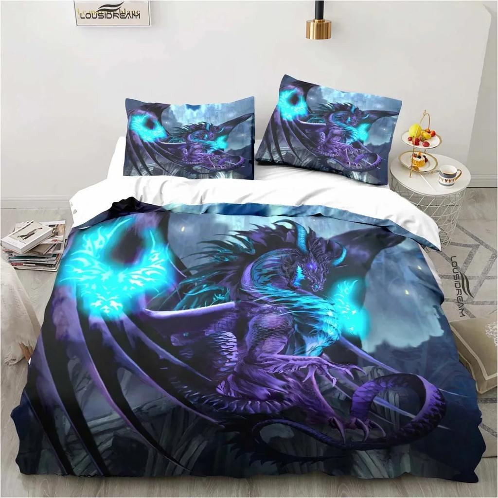 Dragon Head 3D Duvet Cover Set for Bedroom Decor Dragon Bedding Sets King Queen Size Bed Set Home Textiles Bedclothes