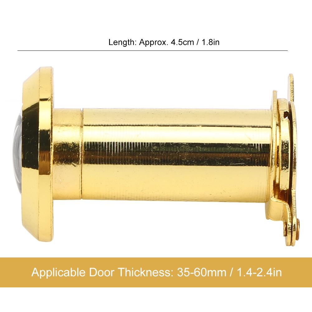 2Pcs 220 Degree Viewing Angle Anti Theft Household Door Viewer with Back Cover Home Security(14mm Gold )