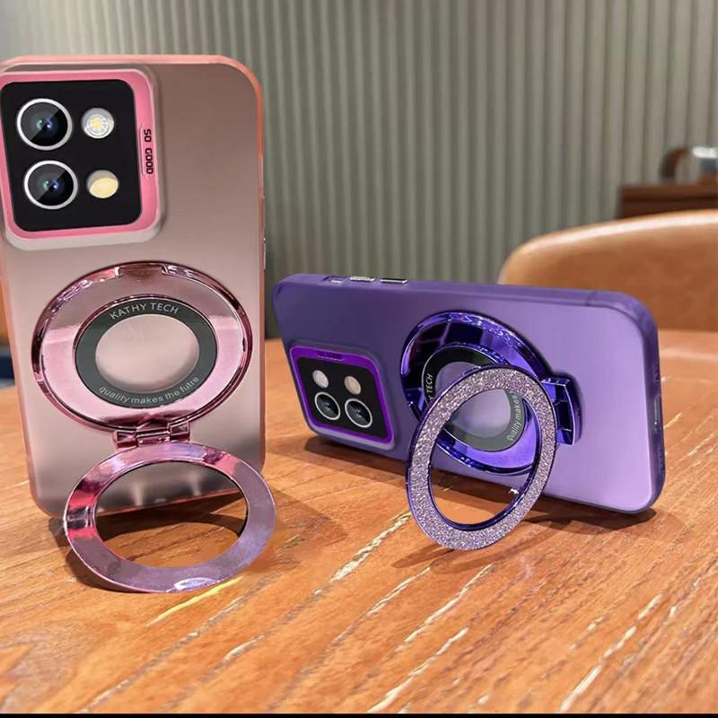Aurora Magnetic CD Ring Holder Phone Case For Xiaomi Redmi Note 9 10 11 12 13 Pro Plus 4G 5G 13C 12C 9S 10S 11S 12S Turbo3 Cover