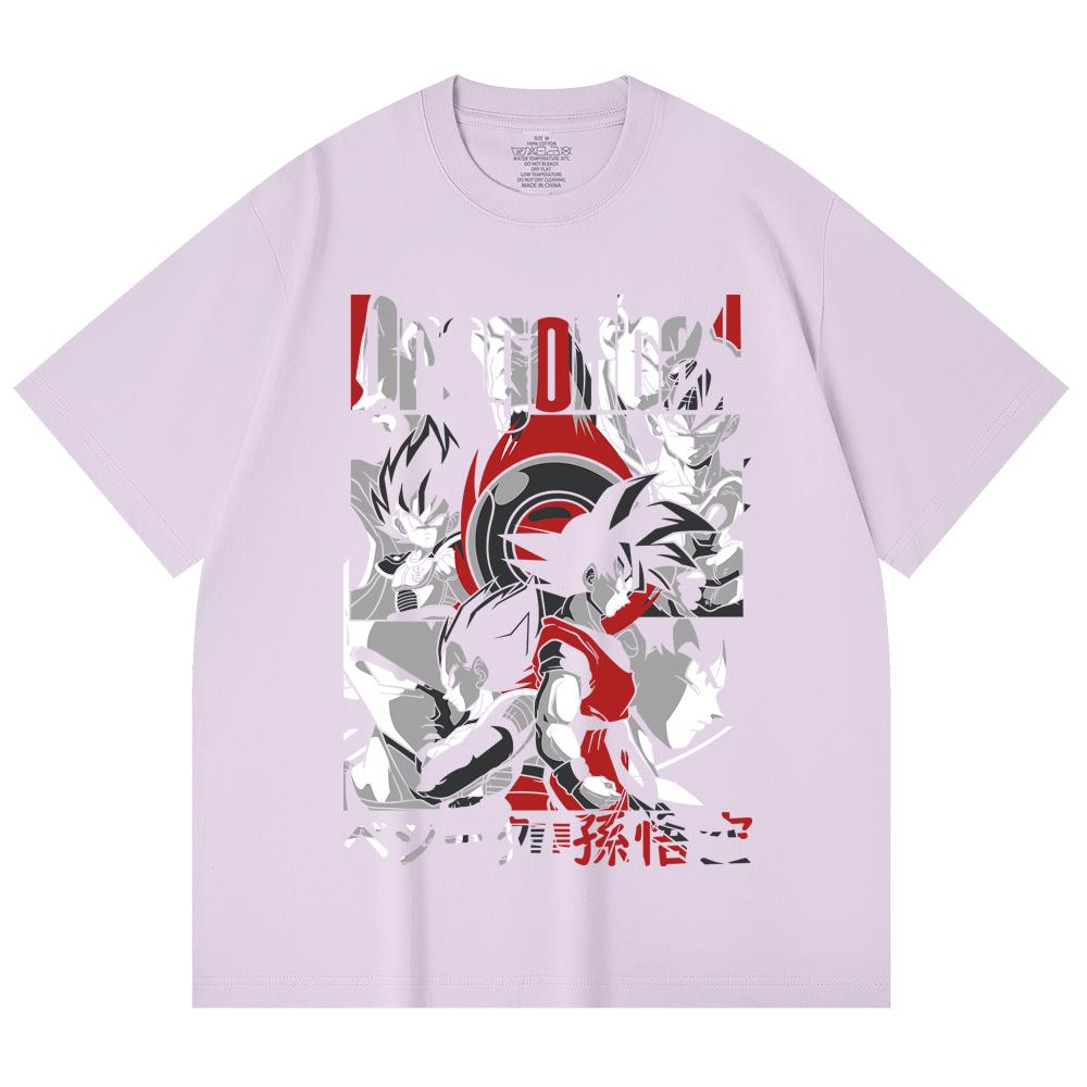230 Gsm 100% Cotton Dragon Ball V36 Goku Vegeta Print Unisex Heavy Cotton T Shirt