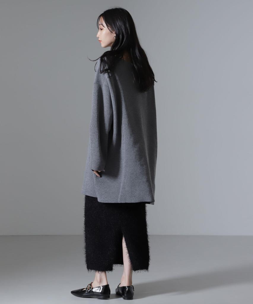 Nano Universe Mini Knit Size F Women's Dress, 020, Gray, 673-4219314