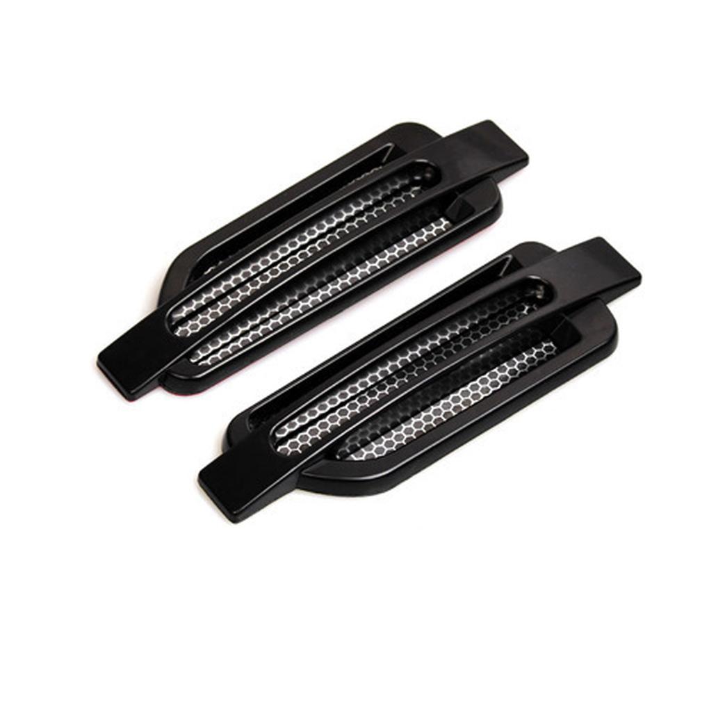 1 Pair Car Side Ulation Plastic Vent Stickers Bonnet Cover Self-adhesive Air Intake Decoration Automobile