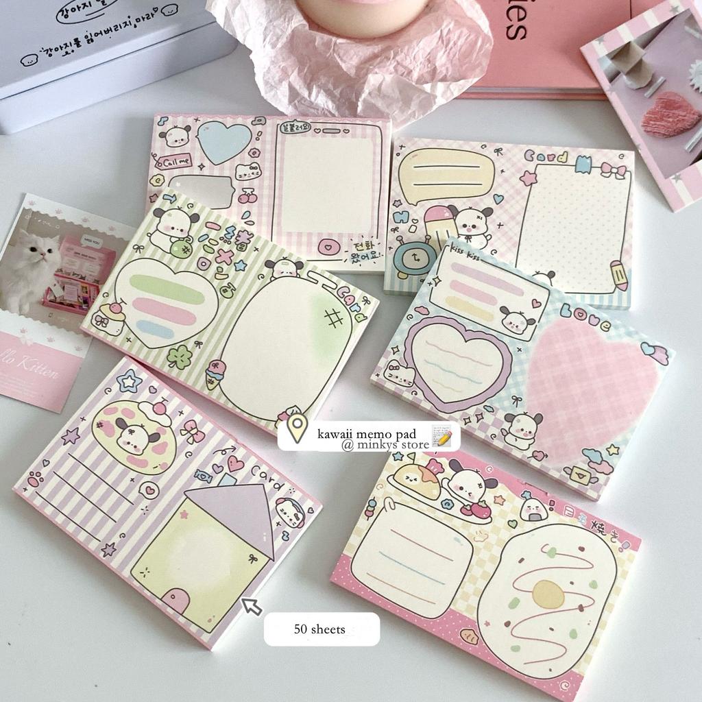 MINKYS 50 Sheets Kawaii Cartoon Memo Pads Paper To Do List Journal Note Paperlaria DIY Material Stationery