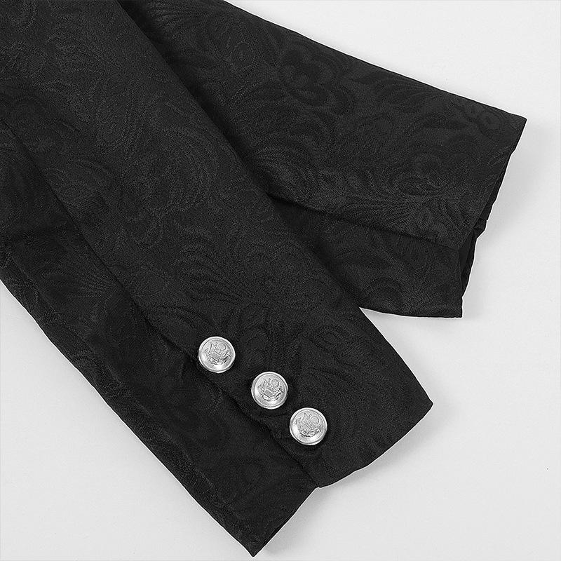 2025 European & American Men's Solid Color Steampunk Retro Coat with Stand Collar.