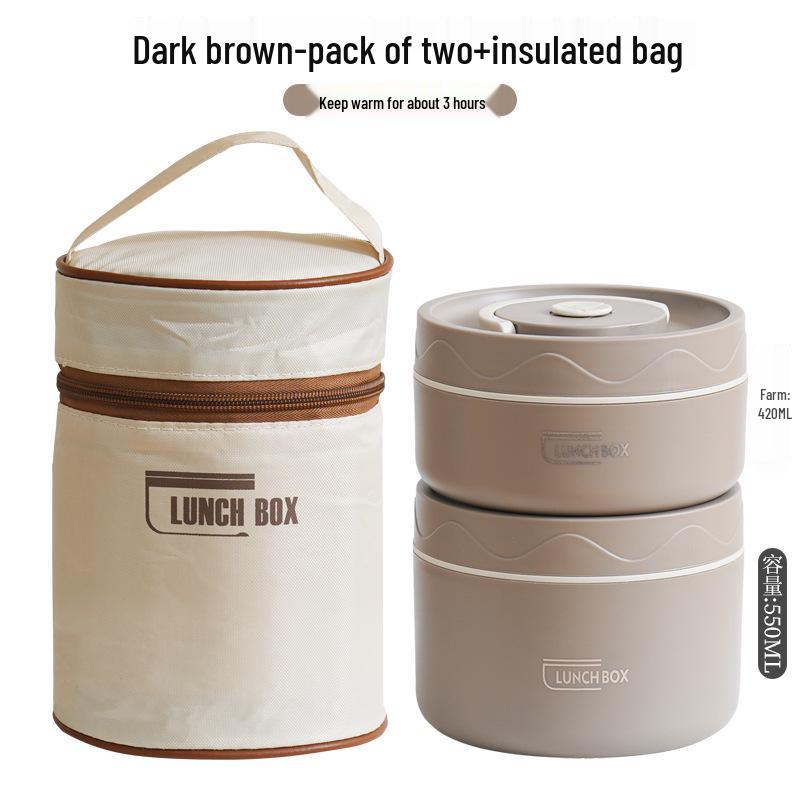 Nepropustný vícevrstvý izolovaný obědový box z nerezové oceli 304 pro kancelář a školu, vhodný do mikrovlnné trouby a přenosný