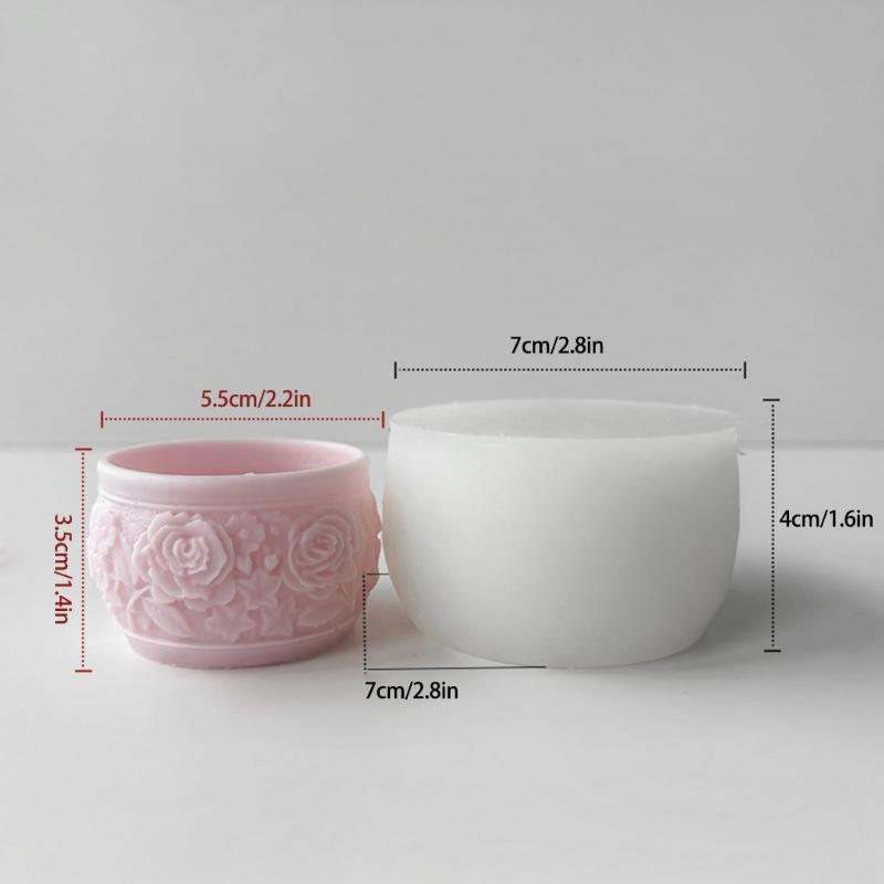 Flower Storage Jar Mould Jewelry Organizer Silicone Mold Concrete Plaster Storage Box Molds for Organizing Enthusiasts