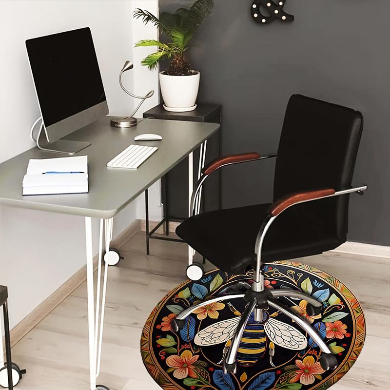 

1pc Office Carpet Chair Mats Bee Floral Mandala Artwork Perfect for Decorating Office Chairs, Living Rooms, Or Bedrooms.YDT082 80cm by 80cm