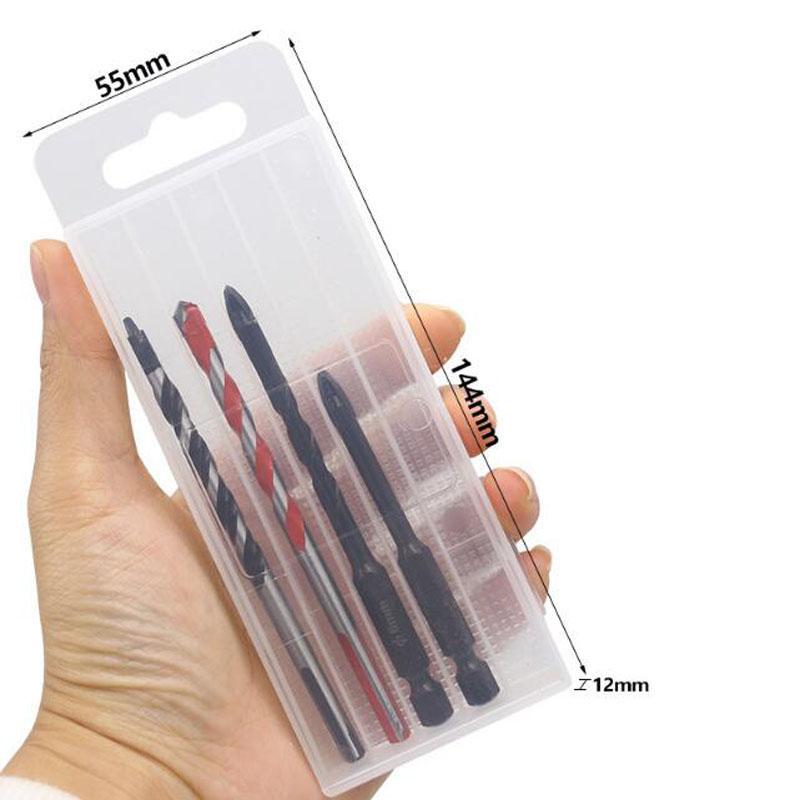 Cross Hexagonal Ceramic Tile Drill Bit Set, Hard Alloy, Glass, Ceramic, Concrete, Hole Opener, Brick Tool Kit