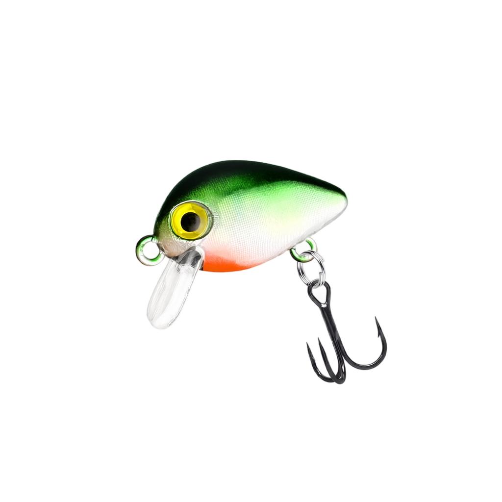 1 8g Mini Crankbait Fishing Lure Floating Hard Bait with Three Treble Hooks Laser Coating for Freshwater Fishing