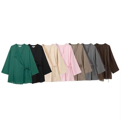 Spring European & American Style Kimono Cross Jacket with Casual Pants