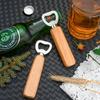 1pc Stainless Steel Beer Bottle Opener with Solid Wood Handle Creative Home Bar Essential Tool for Household Use1