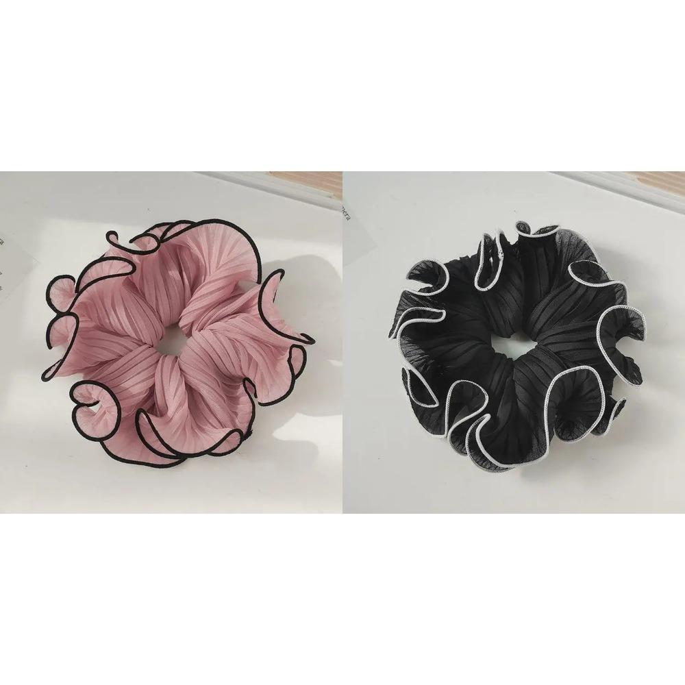 Koreanischer Großer Haargummi Frauen Mädchen Elastisches Haarband Seil Gummi Falten Haarband Pferdeschwanzhalter Kopfschmuck Haarschmuck