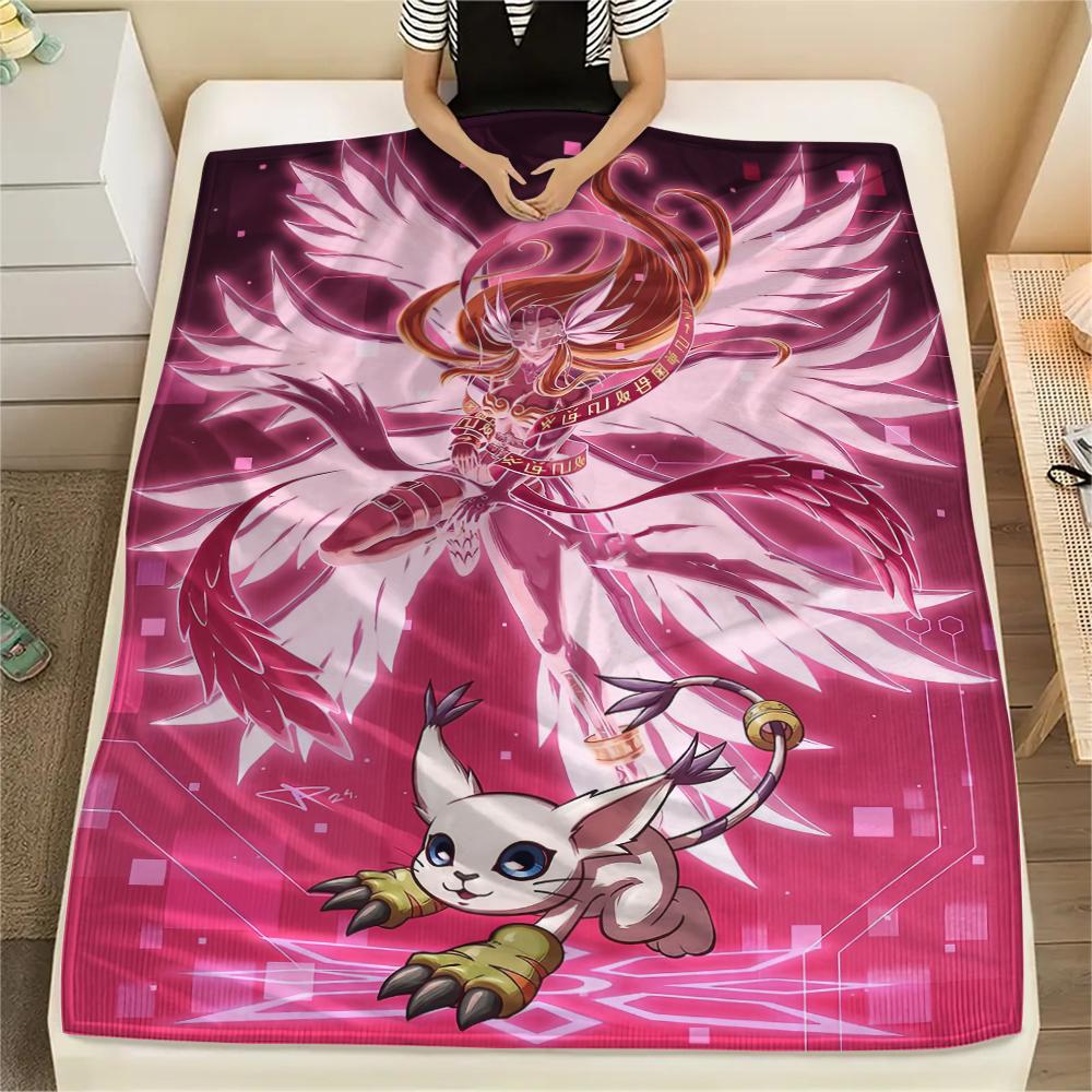 Digimon Battle Pose Blanket, Digimon Fan Cozy Throw, Great Gift 75x90cm