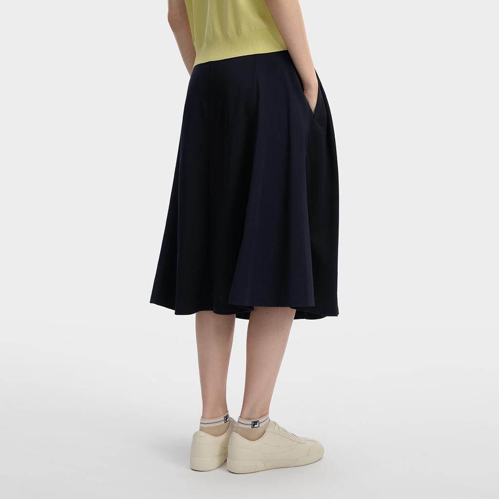 Fila White Fashion Minimalist Classic Relaxed Versatile Comfortable Long Skirt Women Skirts Legendary-Blue F11W613301FNV