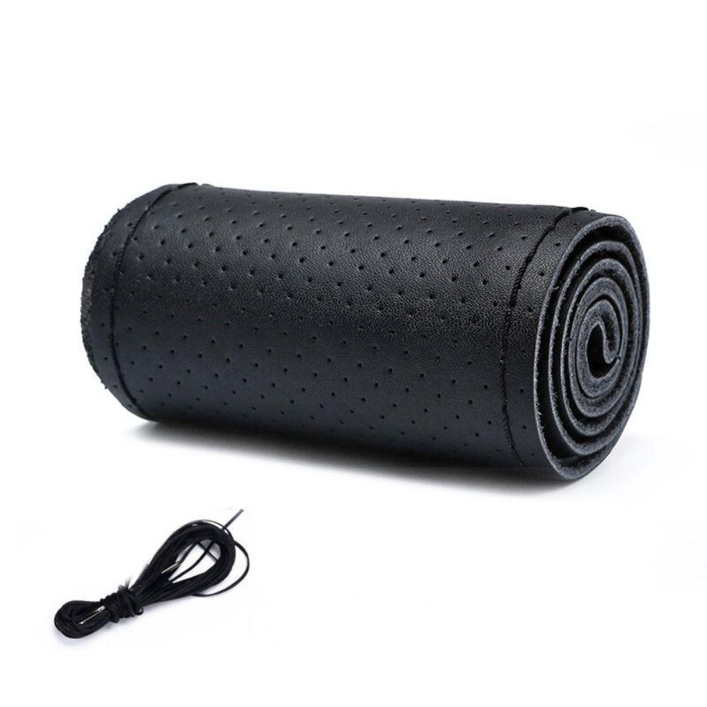 Microfiber Leather Auto Steering Wheel Protector Hand-Stitched Steering Wheel Cover Most Vehicles