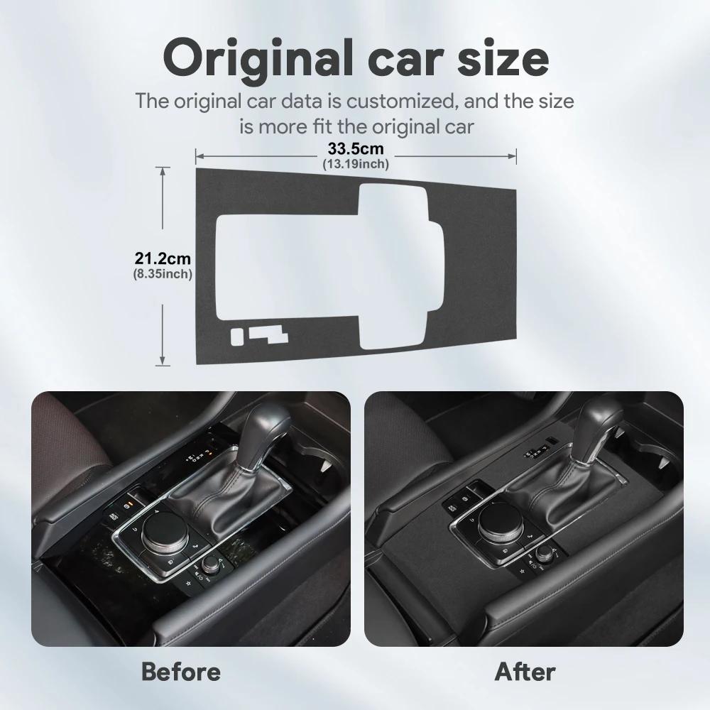 Autocollant Garniture Supérieure en Daim LHD RHD Pour Mazda 3 Axela 2019 2020 2021 2022 2023 2024 2025 Console Centrale Voiture Panneau Levier de Vitesse hrlpv04