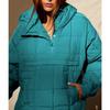 Women's Autumn/Winter Solid Color Hooded Cotton Jacket: Foldable, Long Sleeve, Pullover with Pocket.