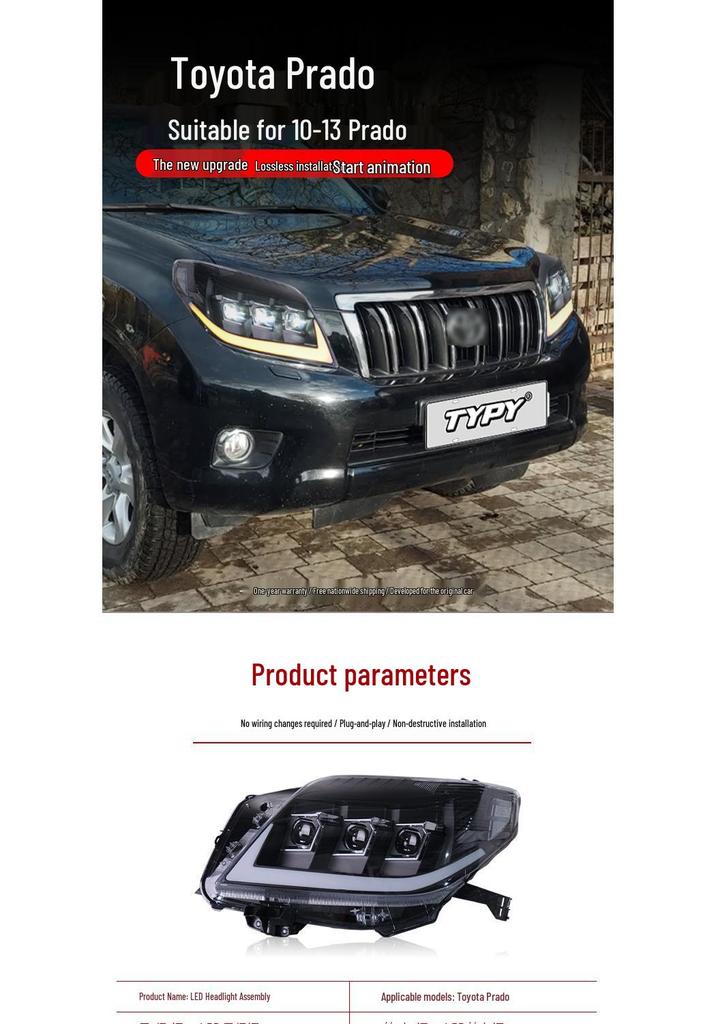 Prado 10-13 LED Headlights: Daytime Running Lights & Sequential Turn Signals