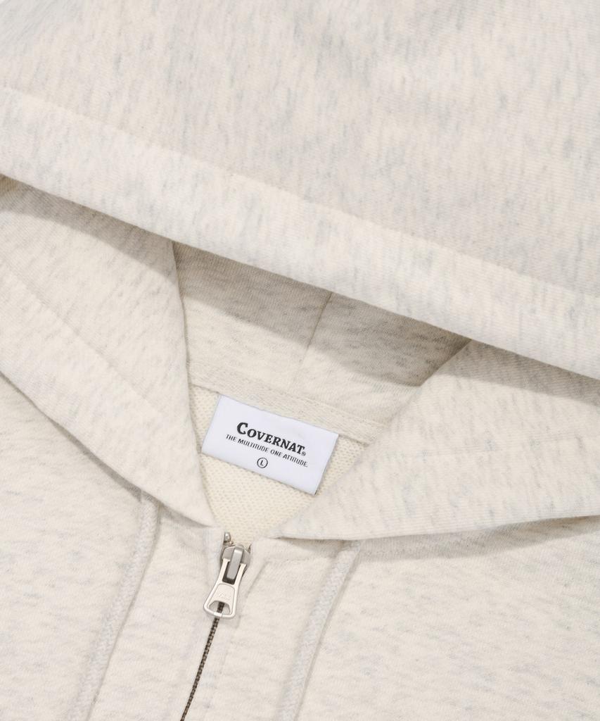 COVERNAT Small Authentic Zip-Up Hoodie Oatmeal