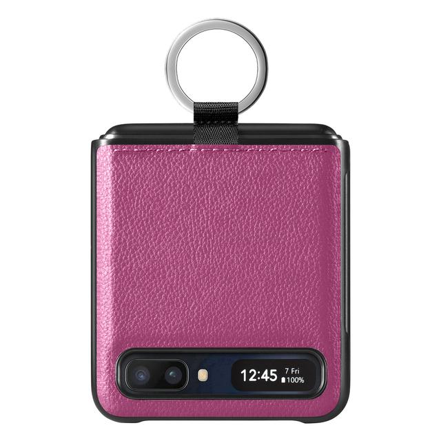 Schlanke Fingerringhalter-Ledertasche für Samsung Galaxy Z Flip 3 Flip4 Flip 4 Flip3 5g Anti-Drop-Falt-Handy-Abdeckung Fundas