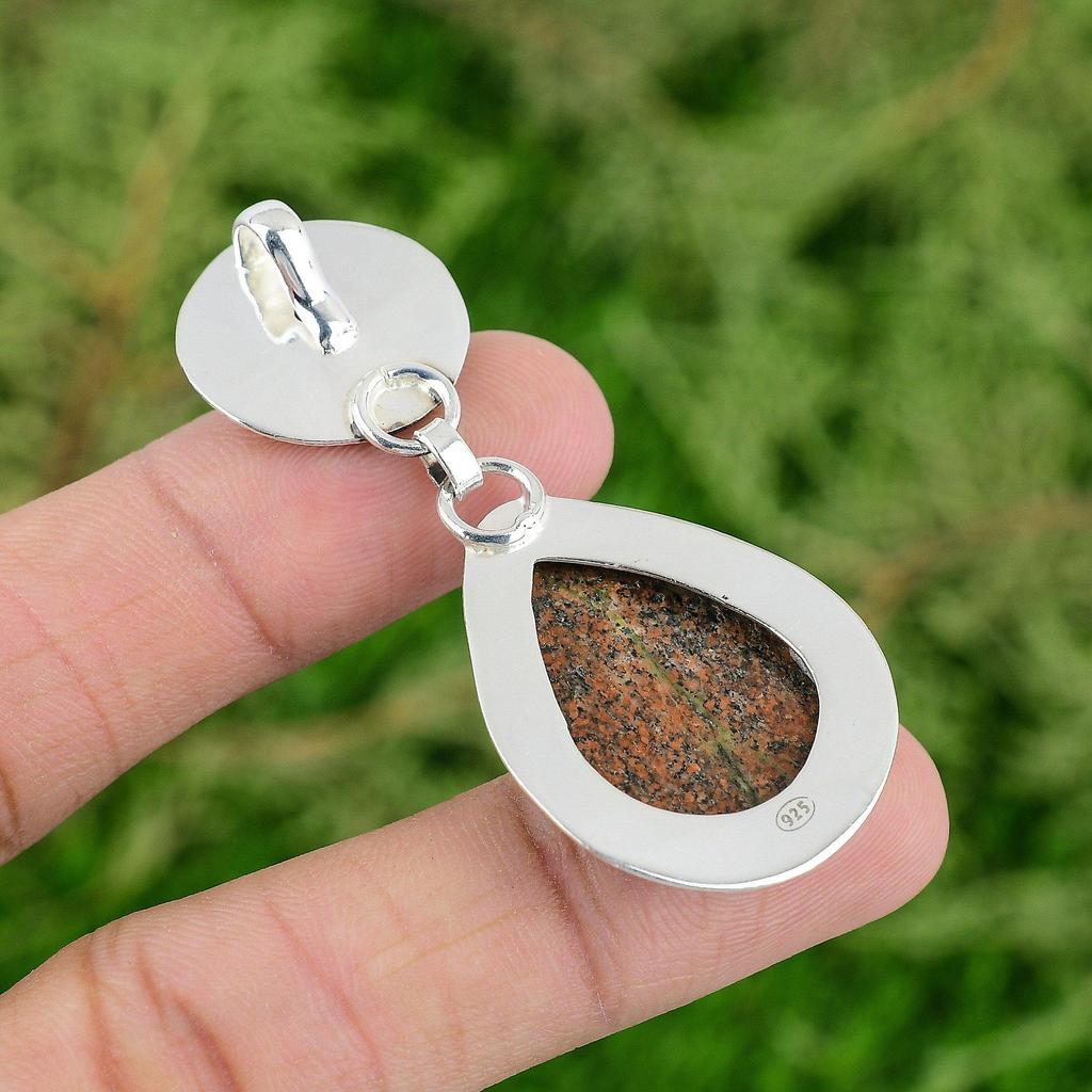 Sterling Silver Grass Garnet Stone Green Amethyst Trendy Mermaid Pendant Jewelry