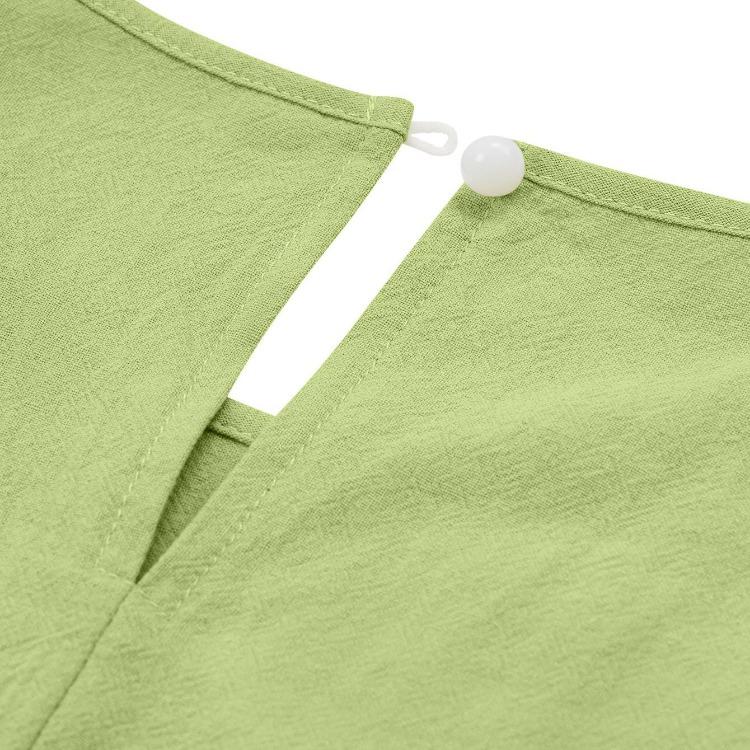 Women Summer Casual A-Line High Waist Short Sleeve Dress Solid Color O-Neck Above Knee Dresses Spring S-XL