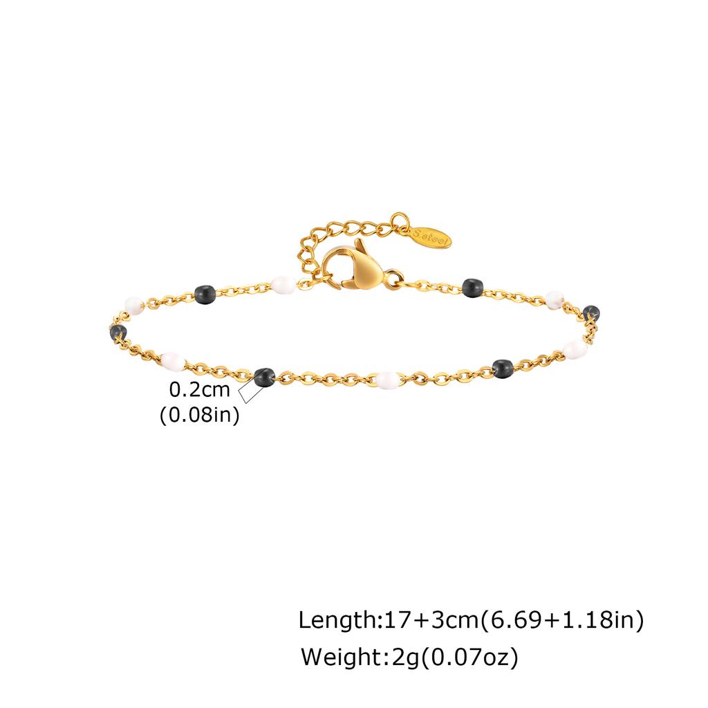 Chic Beads Link Cable Chain Bracelets Colorful Chains Bracelet for Women Waterproof Wrist Jewelry Gifts