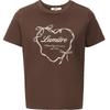 Women's Flocked Heart Print Crop T-Shirt