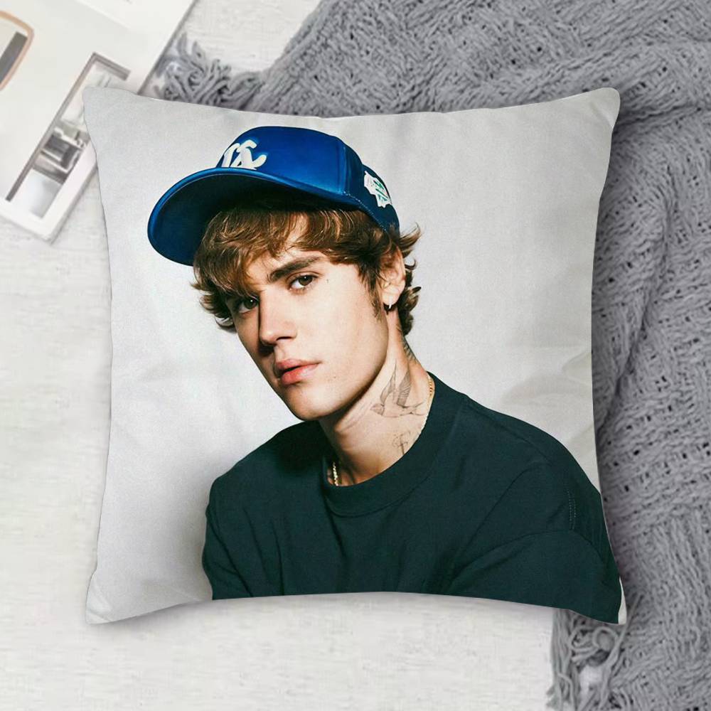 

JJustin Bieber Doublesided Printed Square Decorative Cushion Cover for Sofa Living Room Home Decor 30x30 cm