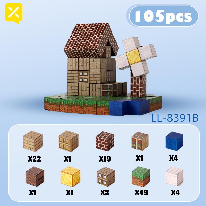 

TOYLINX 105PCS Magnetic Cube Garden Building Children s Educational Toys Cube Sensory Building Birthday Daily Holiday Gift
