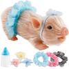 5In Silicone Pig Doll Toy Mini Soft Lifelike Silicone Pig Doll Cute Newborn Interesting Full Silicone Body Pig Toy with Clothes