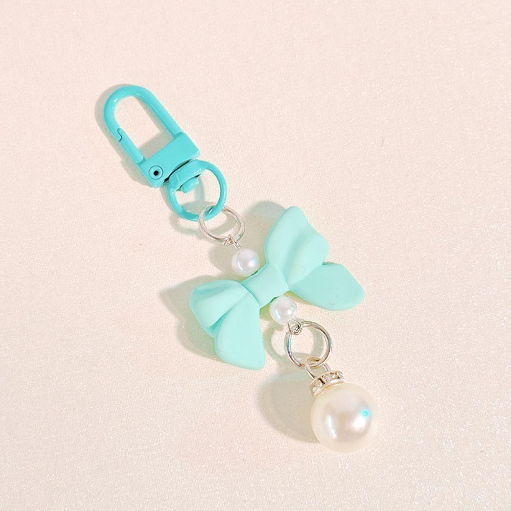 Pendant Bow Knot Keyring Key Chain Imitation Bow Keychain Candy Color Bow Knot Pendant  Bag Pendant